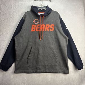 Men's Chicago Bears Nike Heathered Charcoal/Navy Surrey Legacy Pullover HoodieXL